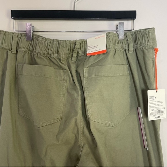 [Knox Rose] Women's Green High Rise Relaxed Straight Leg Cargo Pants - Picture 7 of 8